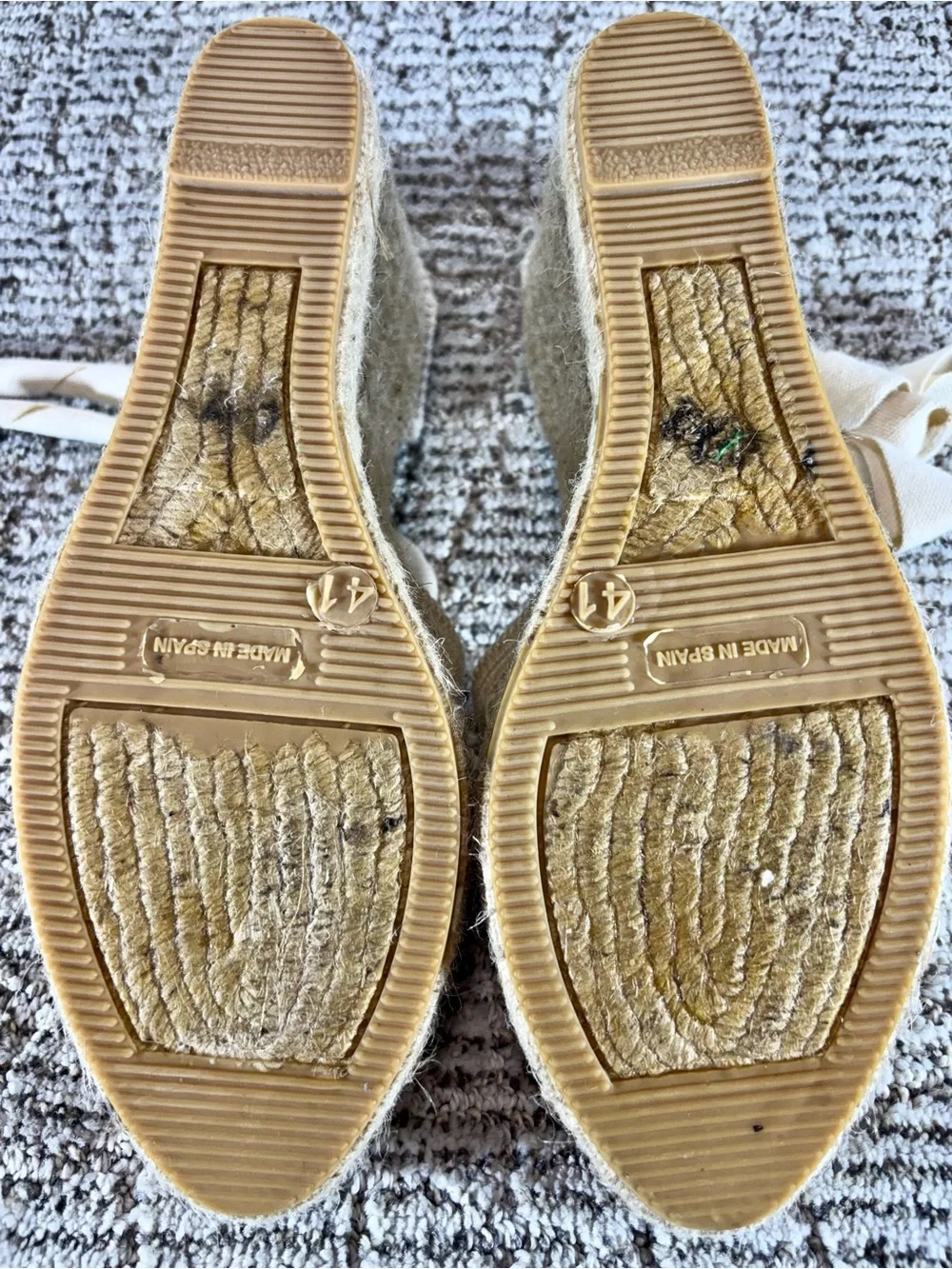 NEW Maypol Women’s Size 10 Beige Lace-Up Crochet Espadrille Wedge Sandals